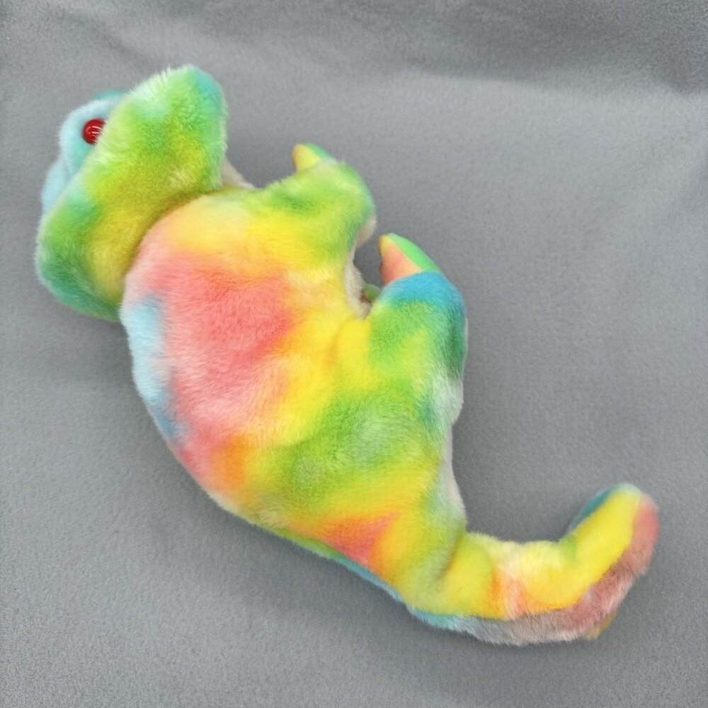 Vtg TY Beanie Buddies Rainbow Chameleon Pastel Tie Dye 1999 Plush Stuffed 14" - Picture 4 of 15